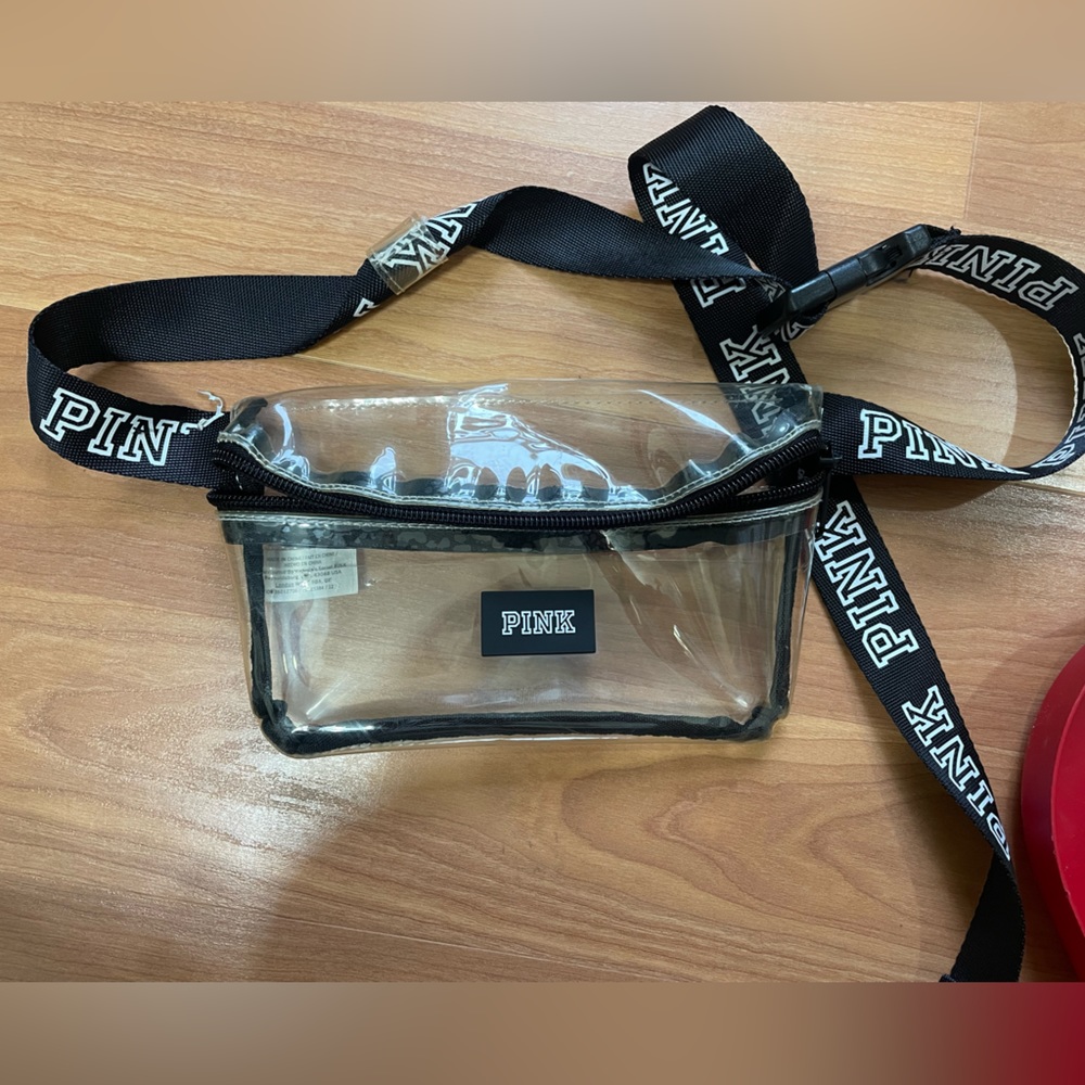 PINK clear fanny pack